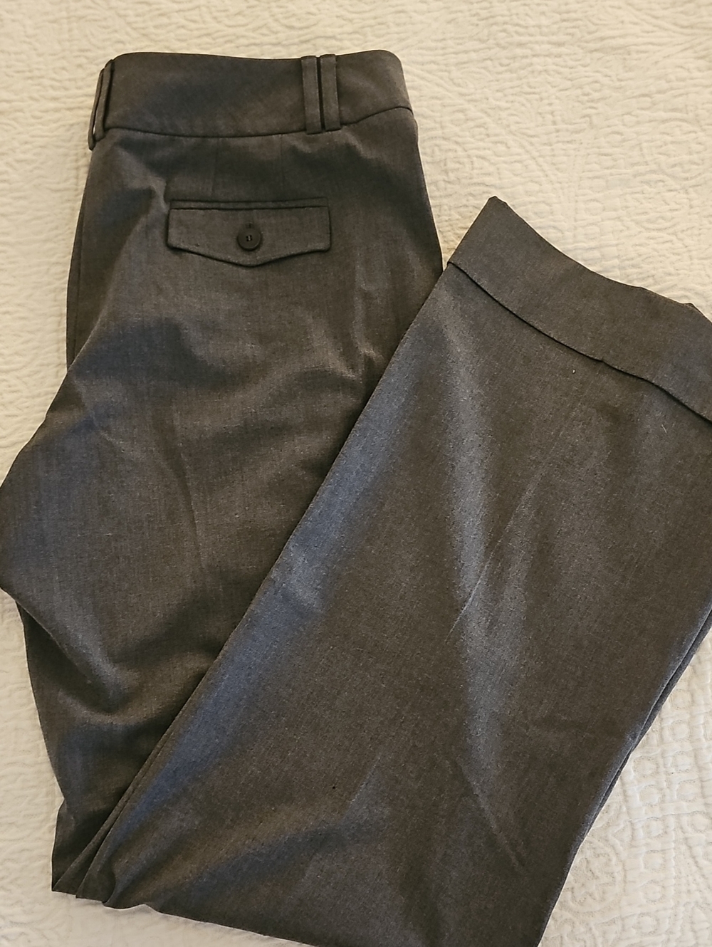 Talbots Women's Dark Charcoal Stretch Cuffed Dress Pants